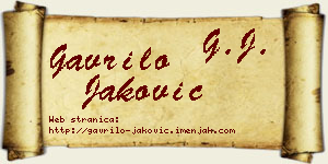 Gavrilo Jaković vizit kartica